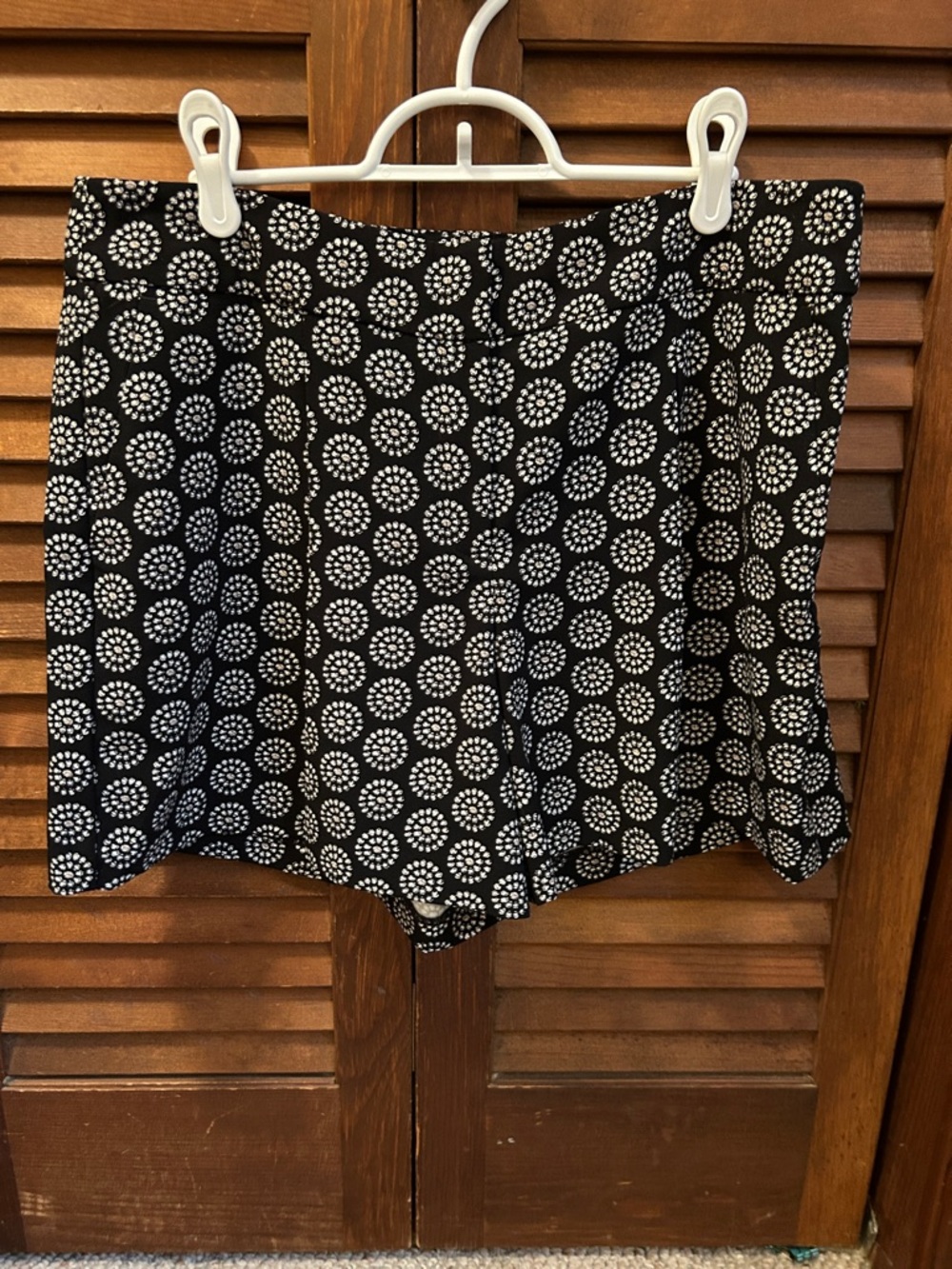 Ann Taylor Black Shorts with White Circular Print